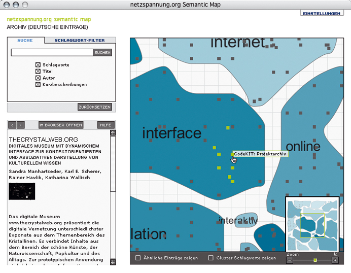 Semantic Map Archiv &Uuml;berblick 1 (c) Monika Fleischmann & Wolfgang Strauss