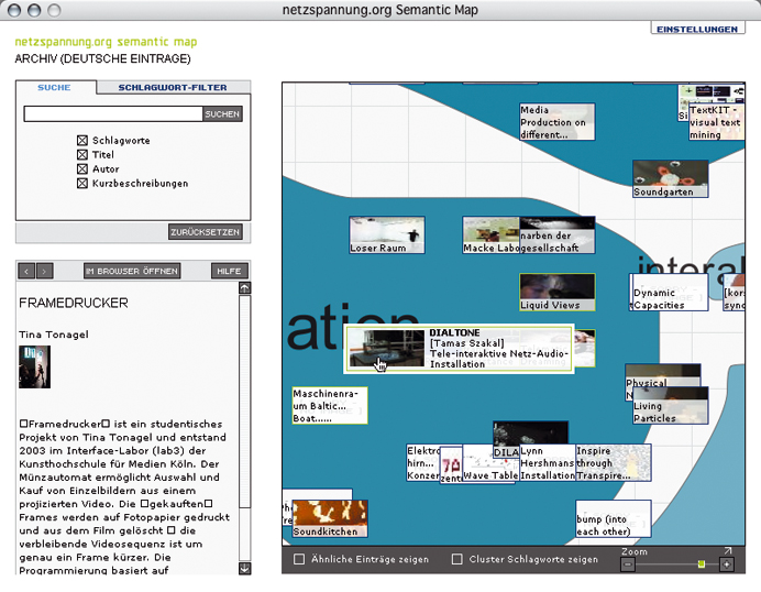 Semantic Map Archiv &Uuml;berblick 2 (c) Monika Fleischmann & Wolfgang Strauss