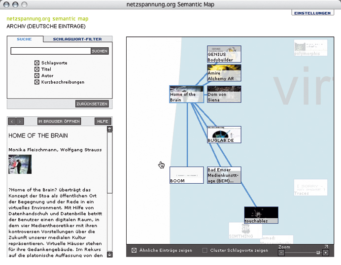 Semantic Map Archiv &Uuml;berblick 3 (c) Monika Fleischmann & Wolfgang Strauss