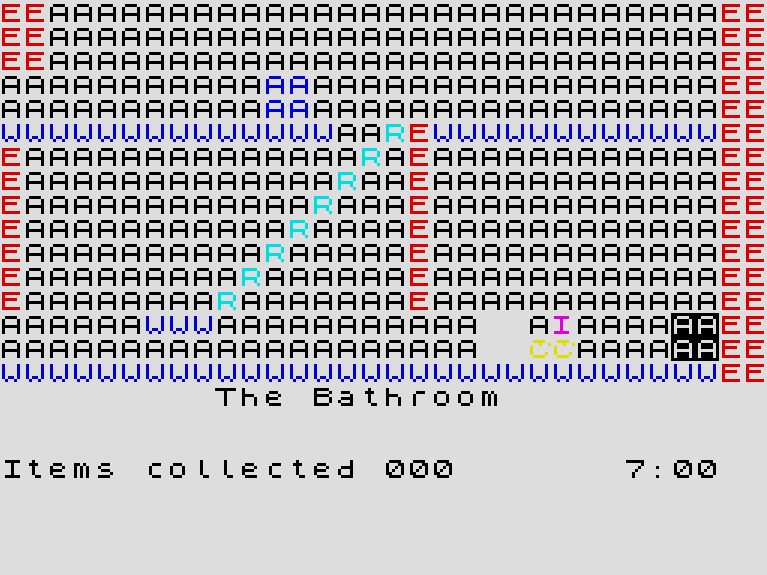 Screenshot aus "Jet Set Willy Variations c1984"