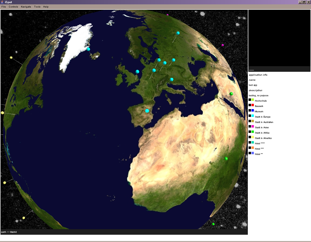 Weltkugel mit St&auml;dten auf den Kontinenten [png]