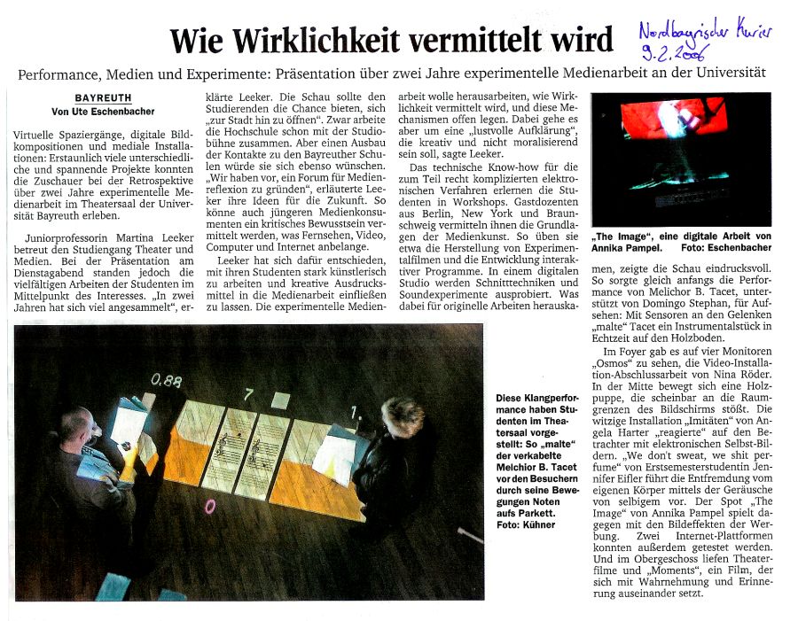 Artikel im Nordbayerischen Kurier vom 9.2.2006